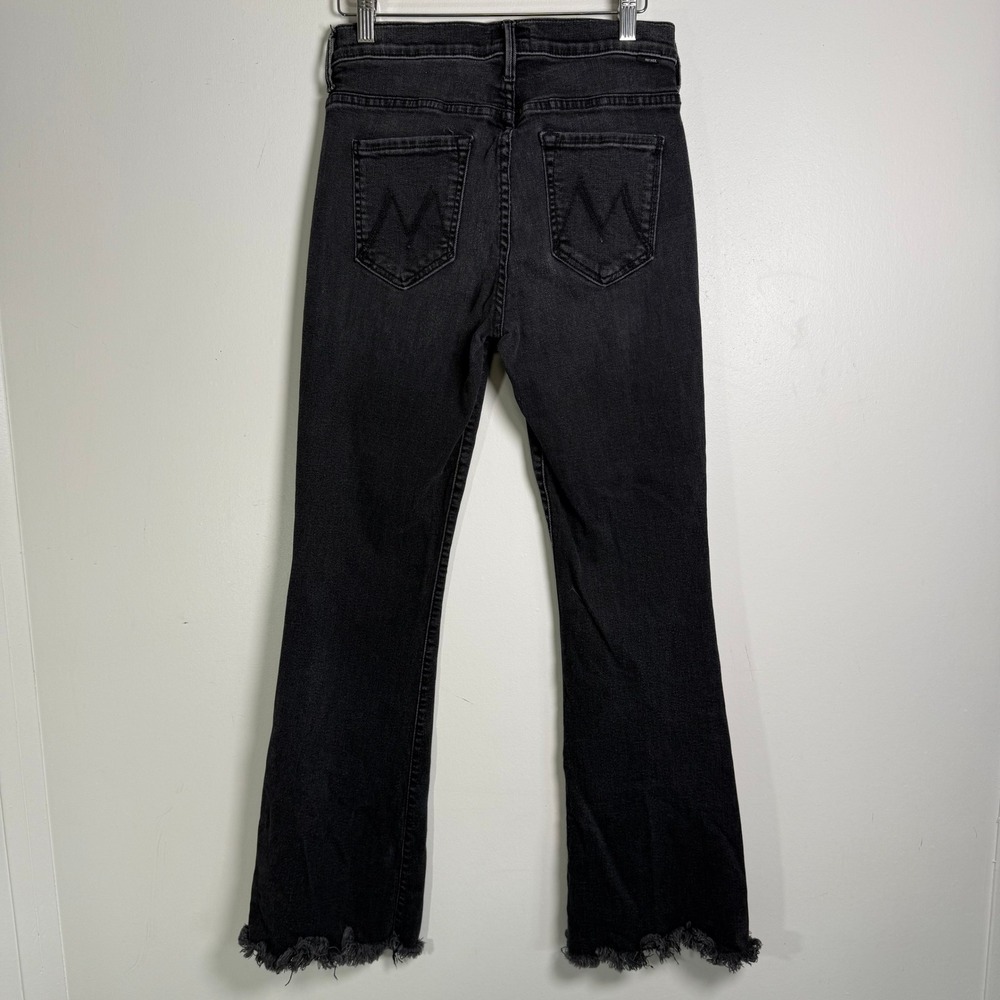 Mother The Weekender Fray Jeans Womens 28 Black Flare Night Shadow Frayed Hem - Picture 8 of 13